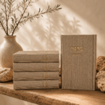 סט מחזורים דמוי עור הכולל 5 כרכים של החגים כולל הטבעת שם