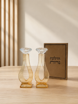 פמוטי קריסטל זהב