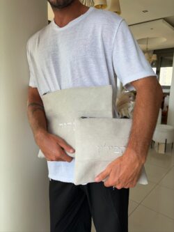 ⁦סט כיסויים לטלית ותפילין דמוי עור בגוון אבן⁩ – תמונה ⁦3⁩